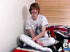 Handsome Blond Emo Wanks till his Face turns Red