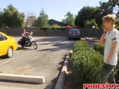 Old Fat Biker picks up a Young gay Whore