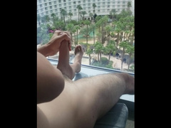 Snuck up on Hung teen BF Jacking Off in Hotel