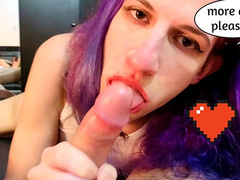 Gorgeous Femboy freak deepthroats Big Cock from a married daddy on Grindr POV