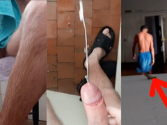RUSSIAN guy almost noticed in the PUBLIC BATHHOUSE when he ejaculated