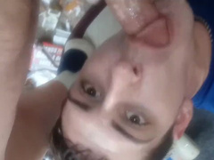 Spun Twink fem bottom fed lucky old mans cock&cum