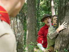 ScoutBoys - Hung Scoutmaster watched as he barebacks hot scout in wood