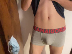 Gorgeous teen cums in front of the mirror after days of hard study