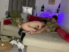 Straight military man Marc McAulay orders twink to suck his uncut dick and get fucked bareback