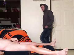 weird college kid dumps a warm one in him