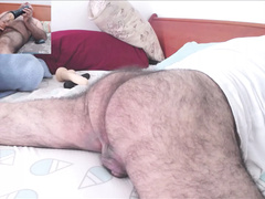 Daddy plays on cam for his girl and fans